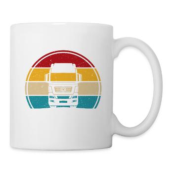 Chauffeur de camion Rétro Camion - Mug blanc - blanc - Droite