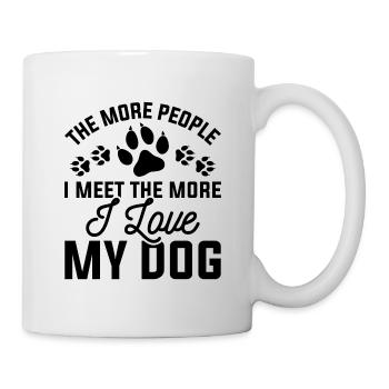 Ich liebe meinen Hund - Tasse - Weiß - Rechts