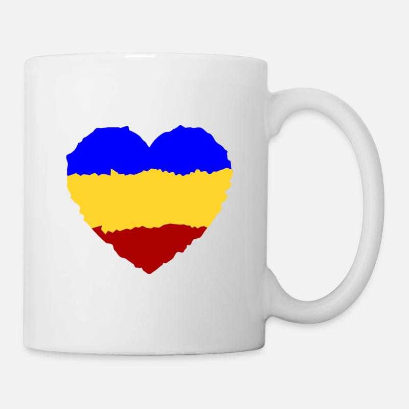 Rumänisches Herz - Tasse - Weiß