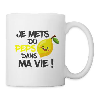 T-shirt humour optimisme citron peps cadeau - Mug blanc - blanc - Droite