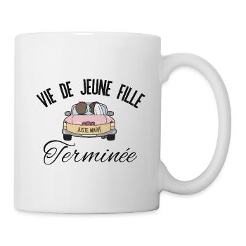 Vie de jeune fille terminée, Je suis mariée en cou - Mug blanc - blanc - Droite