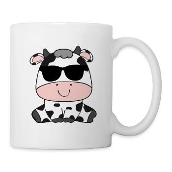 Cow with Sunglasses Motif Kids Baby Girl - Mug - white - Right