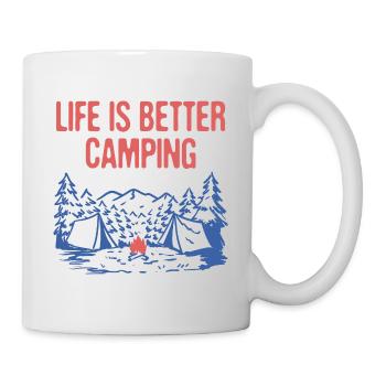 Life is Better Camping Motivational Quote Camper - Mug - white - Right