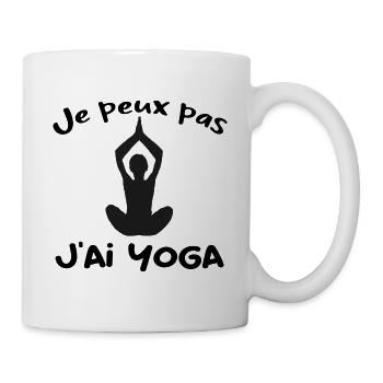 Je peux pas j'ai yoga - Mug blanc - blanc - Droite