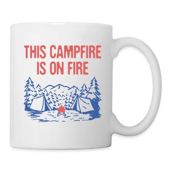 This Campfire Is on Fire Camping Dad Jokes Camper - Mug - white - Right