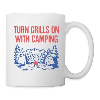 Turn Grills on with Camping Camper Grill Chef - Mug - white - Right