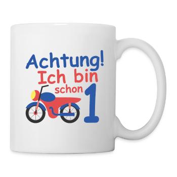 Geburtstagsshirt 1 jahr Motorrad baby Jungen - Tasse - Weiß - Rechts