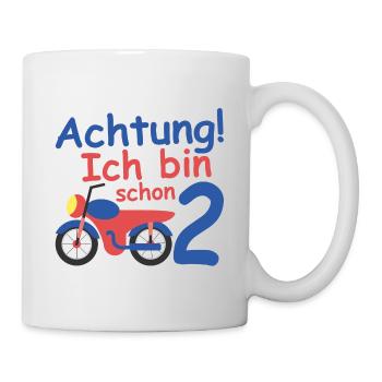 Geburtstagsshirt 2 jahr Motorrad baby Junge - Tasse - Weiß - Rechts