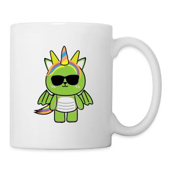 Little Dragon Motif Baby Girl Sweet Green Cool - Mug - white - Right