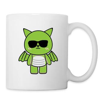 Little Dragon Motif Baby Young Sweet Green cool - Mug - white - Right