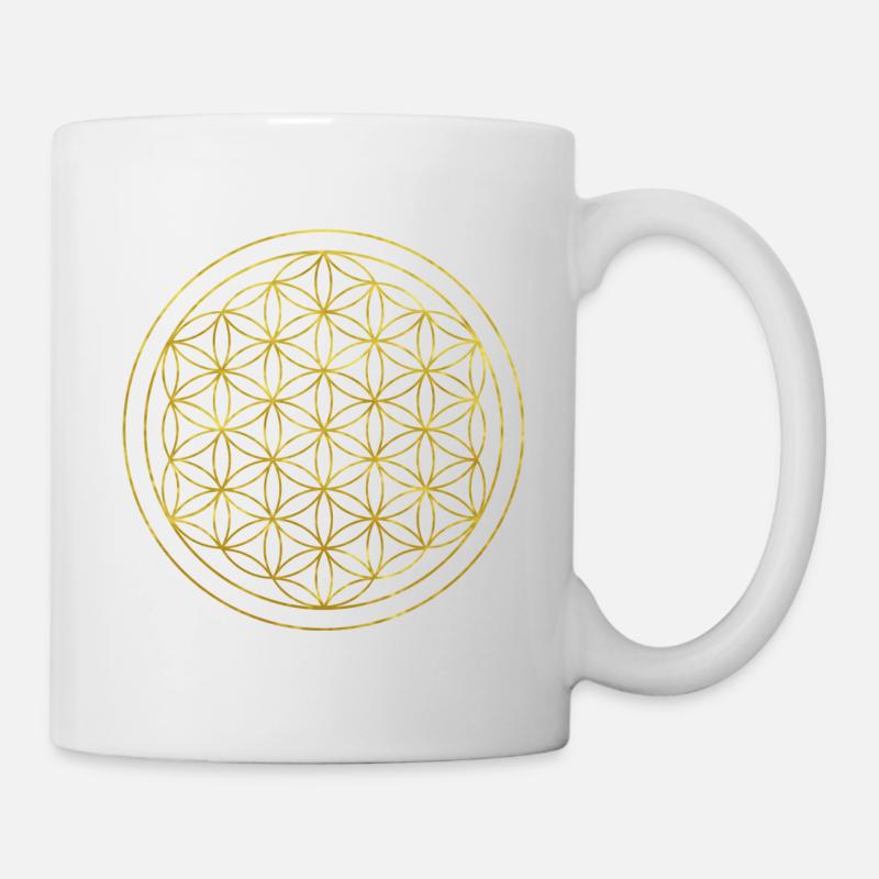 Fleur de Vie n°1 or - Mug blanc - blanc
