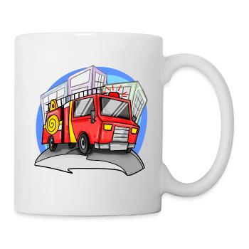 Fire brigade fire engine - Mug - white - Right