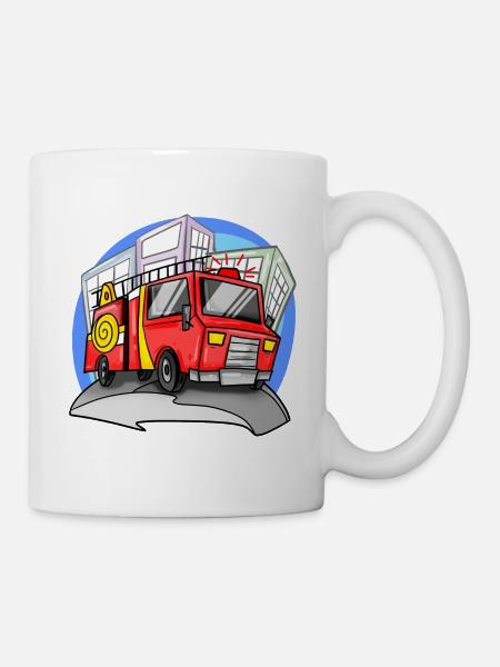 Fire brigade fire engine - Mug - white
