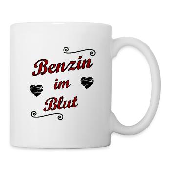 Benzin im Blut - Tasse - Weiß - Rechts