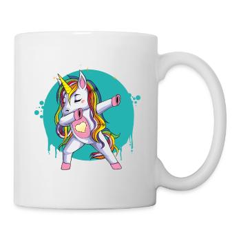 Unicorn dab Girl Kawai Fantasy Gift Humor Baby - Mug - white - Right