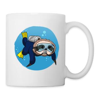 Scuba Diving Sloth Lazy Animal Diving I Gift - Mug - white - Right