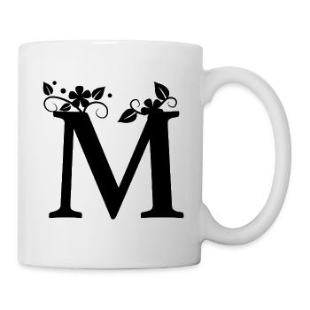 Anfangsbuchstabe M Vorname - Tasse - Weiß - Rechts