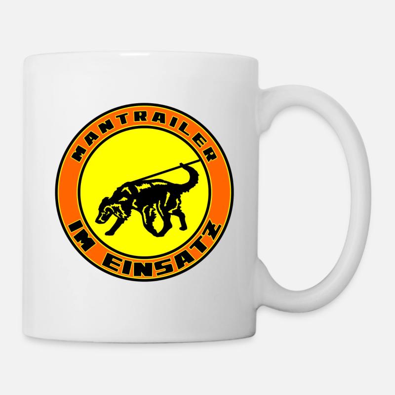 Mantrailer en action Retriever noir - Mug blanc - blanc