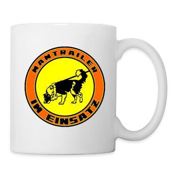 Mantrailer en action Boder Collie - Mug blanc - blanc - Droite