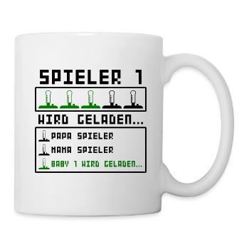 Schwangerschaft Verkünden Werdende Eltern 1 Baby - Tasse - Weiß - Rechts