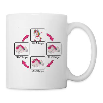40 40er Jahre Jährige Geburtstag Frau Einhorn - Tasse - Weiß - Rechts