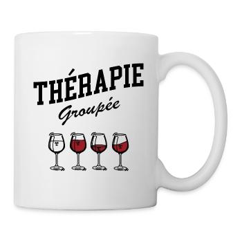 Thérapie groupée vin - Mug blanc - blanc - Droite
