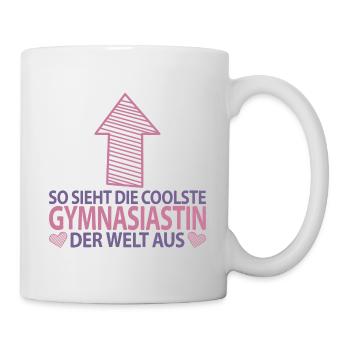 Gymnasiastin Gymnasium 5. Klasse Einschulung Pink - Tasse - Weiß - Rechts