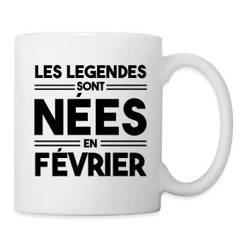 Les légendes sont nées en février - Mug blanc - blanc - Droite