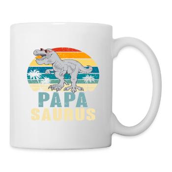 Papasaurus Fête des Pères Dinosaure T-Rex Idée Cadeau - Mug blanc - blanc - Droite