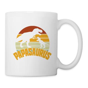 Papasaurus Fête des Pères Dinosaure T-Rex Idée Cadeau - Mug blanc - blanc - Droite