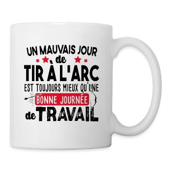 Tir à l'arc Travail Sport Flèche Cadeau Humour - Mug blanc - blanc - Droite
