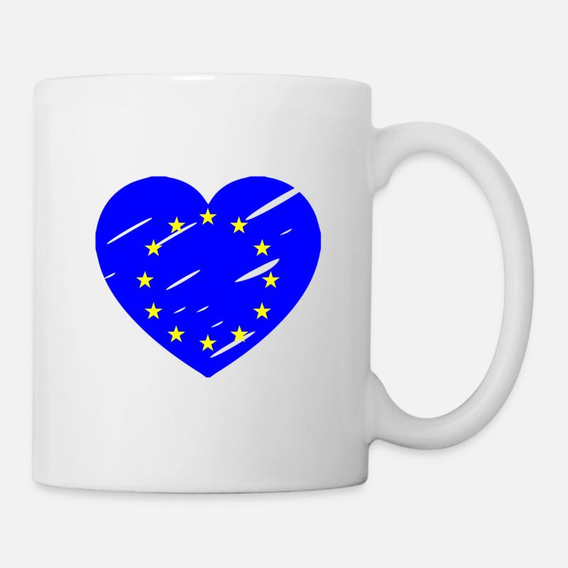 Europa Herz - Tasse - Weiß