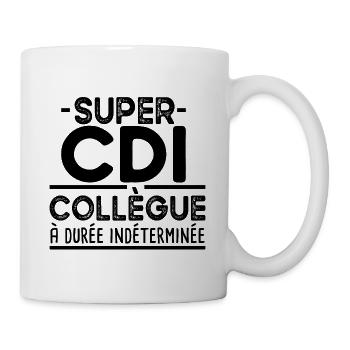 Collègue Durée Indéterminée CDI Cadeau T-shirt Mug - Mug blanc - blanc - Droite
