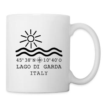 Lake Garda Lago di Garda Italy coordinates - Mug - white - Right