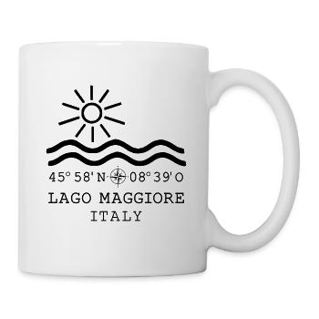Lago Maggiore See Langensee Italien Koordinaten - Tasse - Weiß - Rechts
