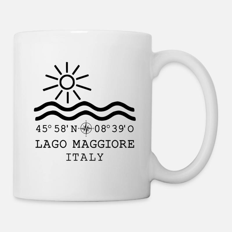 Lac Majeur Lac Langensee Coordonnées Italie - Mug blanc - blanc
