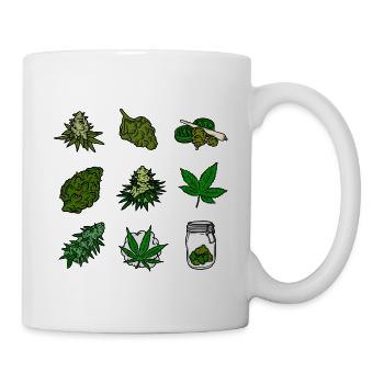 Cannabis, Weed Sticker Pack - Mug blanc - blanc - Droite
