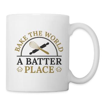 Bake The World A Batter Place - Mug blanc - blanc - Droite