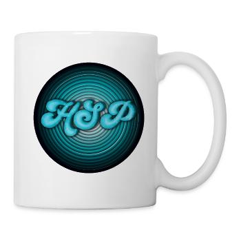 HSP - highly sensitive person circles turquoise - Mug - white - Right