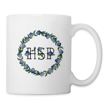 HSP - highly sensitive person forget-me-not frame - Mug - white - Right