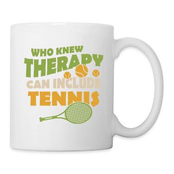 Thérapie tennis drôle de dicton - Mug blanc - blanc - Droite