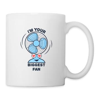 Ich bin dein größter Fan, lustiges Wortspiel - Tasse - Weiß - Rechts