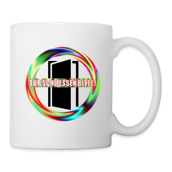Tuer schliessen bitte | Tür schließen bitte - Tasse - Weiß - Rechts