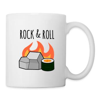 Rock N' Roll, Stone und Maki Sushi Roll Wortspiel - Tasse - Weiß - Rechts