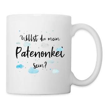Willst du mein Patenonkel sein? - Tasse - Weiß - Rechts