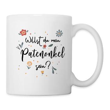 Willst du mein Patenonkel sein? Taufpate - Tasse - Weiß - Rechts