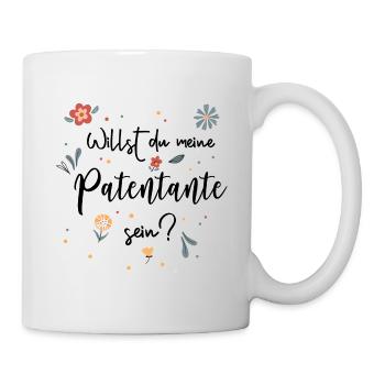 Willst du meine Patentante sein? Patentante fragen - Tasse - Weiß - Rechts