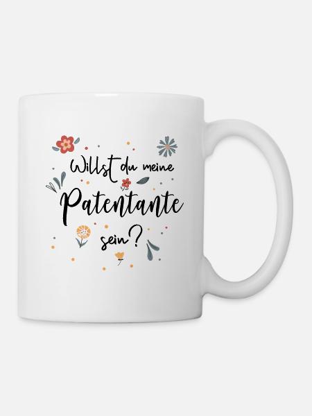 Willst du meine Patentante sein? Patentante fragen - Tasse - Weiß