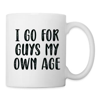 J’opte pour des gars de mon âge - Mug blanc - blanc - Droite