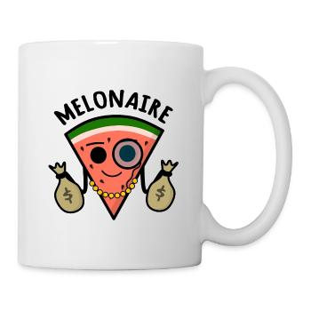 Melonaire : Jeu de mots millionnaire melon - Mug blanc - blanc - Droite